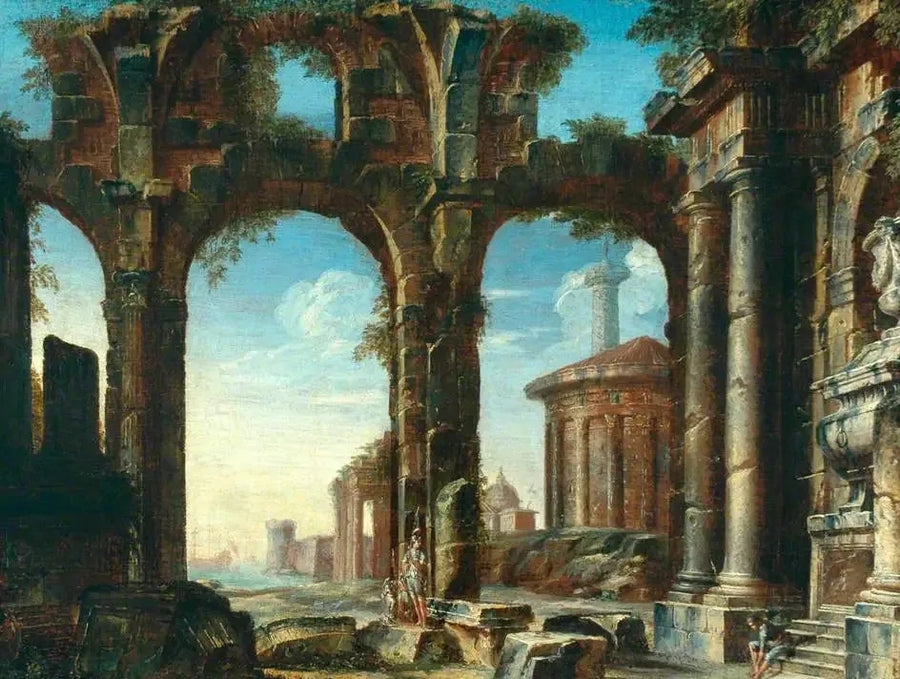 Figuren in den klassischen Ruinen - Giovanni Paolo Panini