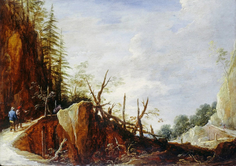 Figuren auf einer Felsenklippe - David Teniers der Jüngere