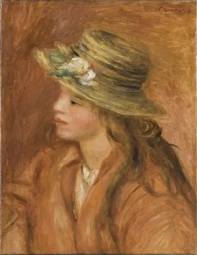 Filet mit Strohhut - Pierre-Auguste Renoir