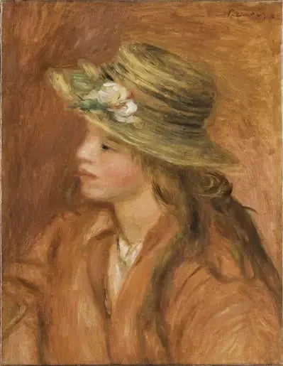 Filet mit Strohhut - Pierre-Auguste Renoir