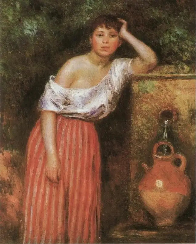 Mädchen neben einem Brunnen - Pierre-Auguste Renoir