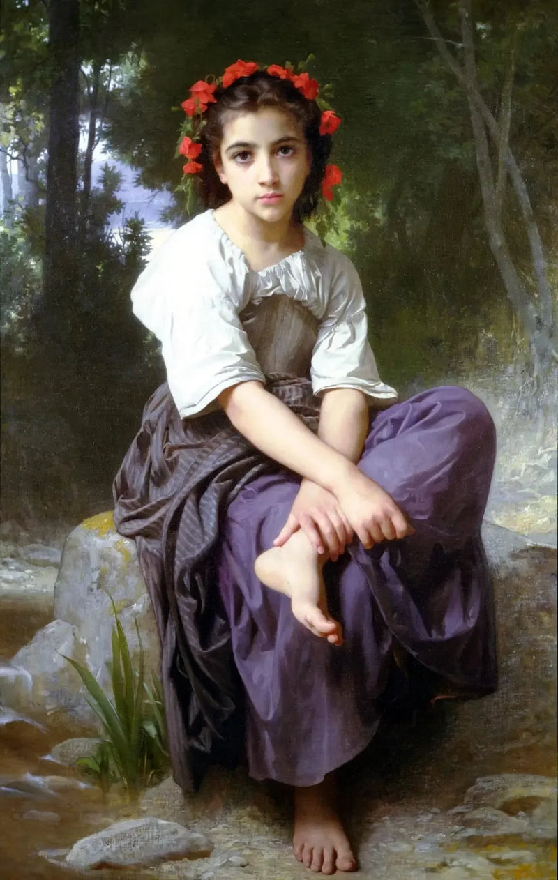 Mädchen am Ufer des Flusses - Bouguereau