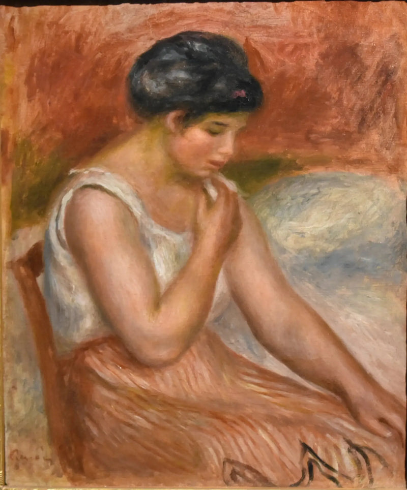 Mädchen in gestreiftem Rock - Pierre-Auguste Renoir