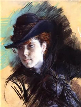 Mädchen mit schwarzem Hut - Giovanni Boldini