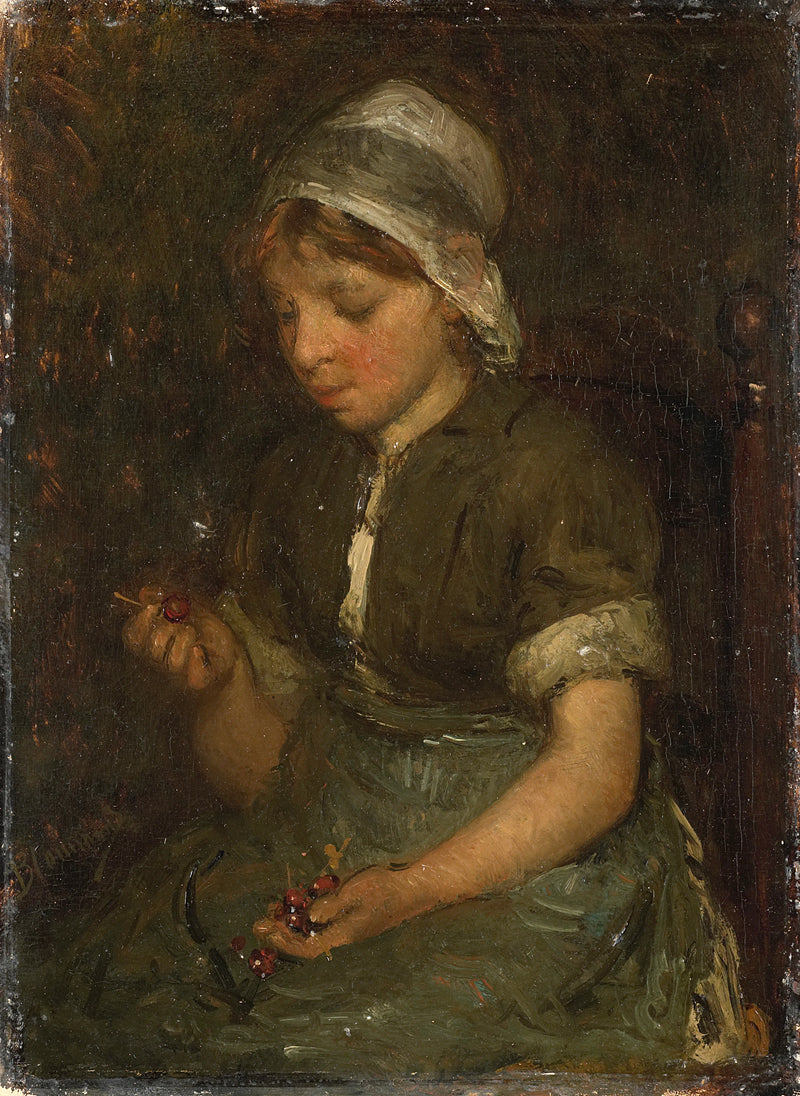 Fille aux cerises - Bernard Blommers