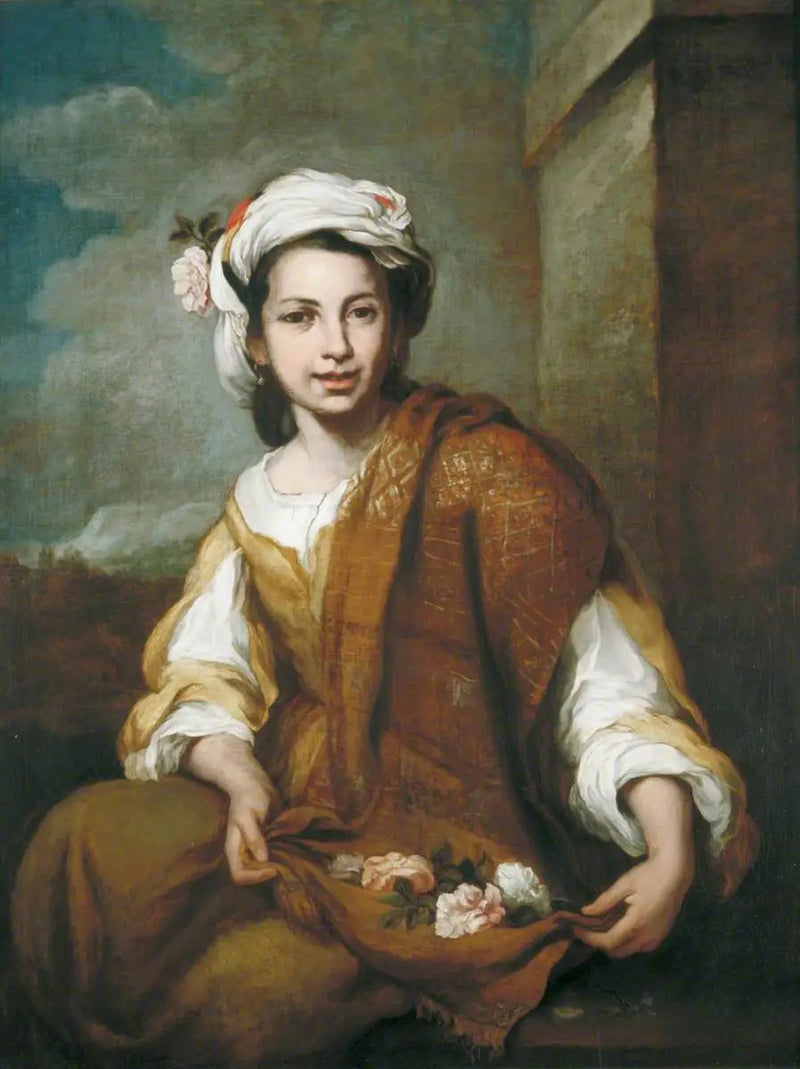 Mädchen mit Blumen - Bartolomé Esteban Murillo