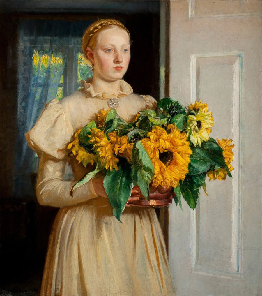 Mädchen mit Sonnenblumen (1893) - Michael Peter Ancher