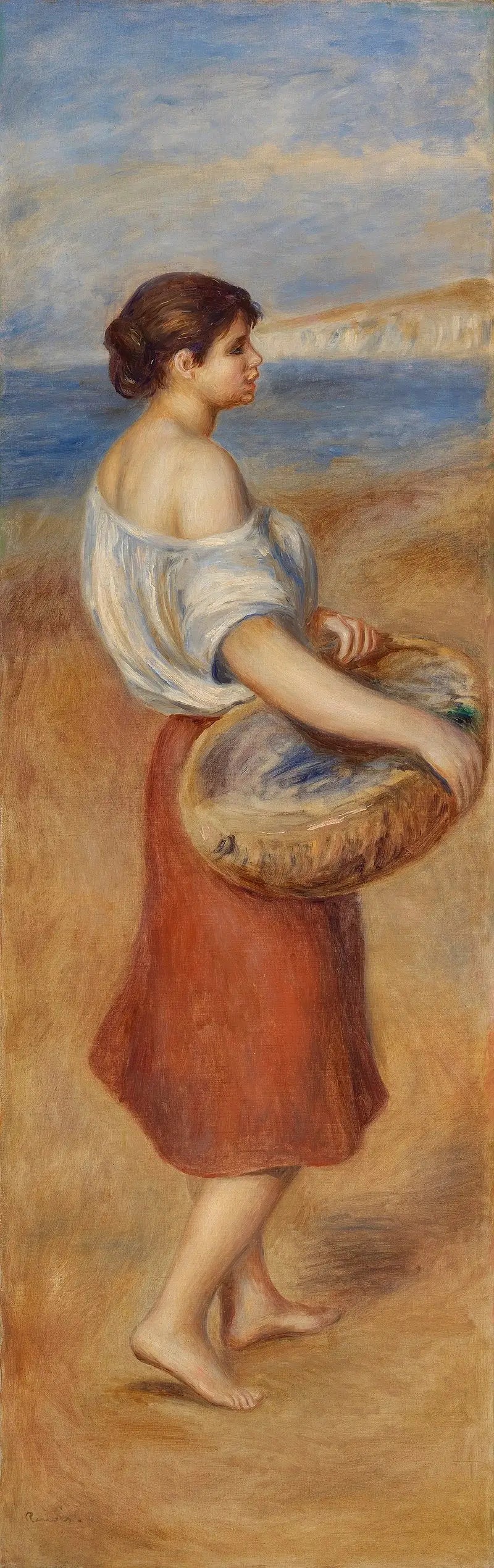 Mädchen mit Fischkorb (Fischerin) - Pierre-Auguste Renoir