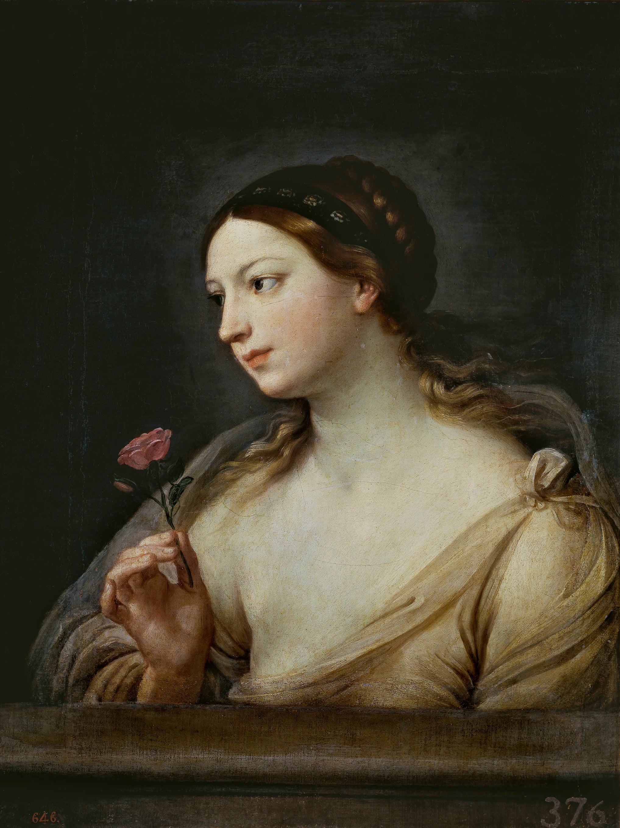 Fille avec une rose - Guido Reni