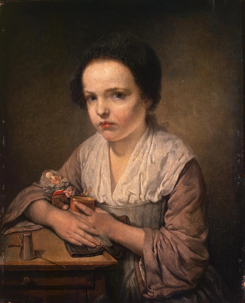 Mädchen mit einer Puppe - Jean-Baptiste Greuze