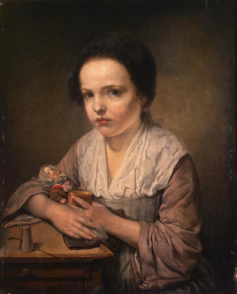 Mädchen mit einer Puppe - Jean-Baptiste Greuze