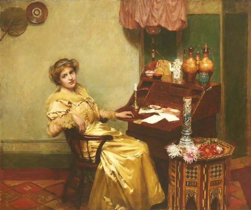 Mädchen in einem Büro - William Merritt Chase