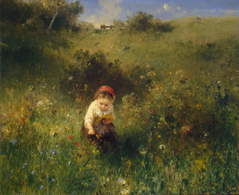 Mädchen in einem Feld - Ludwig Knaus