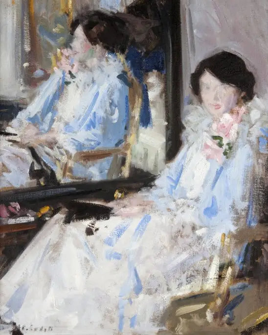 Mädchen in Blau - Reflexionen - Francis Cadell