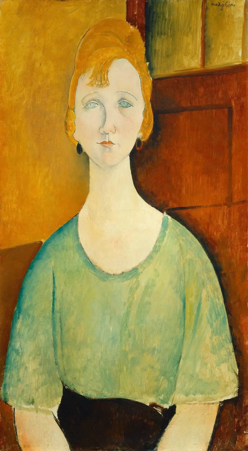 Mädchen im grünen Hemd - Amedeo Modigliani