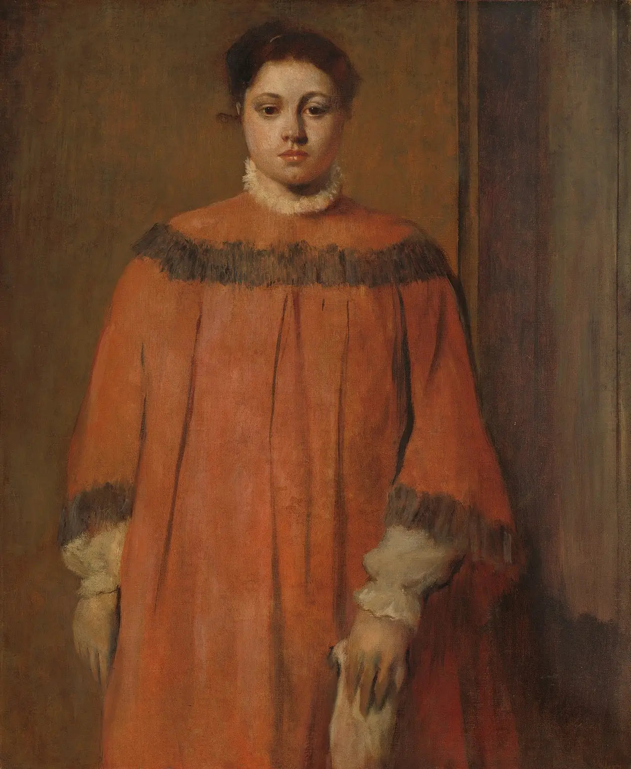 Fille en rouge - Edgar Degas image 1 copie de tableau peinte à la main
