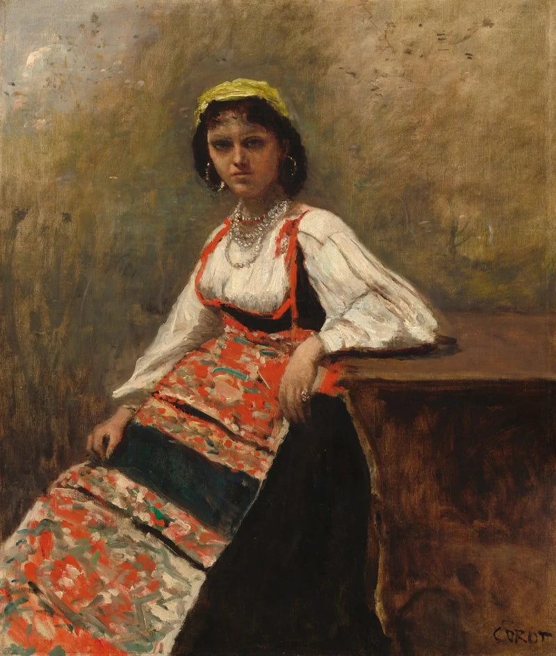 Italienisches Mädchen - Jean-Baptiste Camille Corot