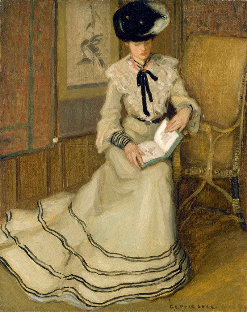 Mädchen liest - Frederick Carl Frieseke