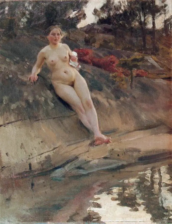 Mädchen, das die Sonne genießt - Anders Zorn