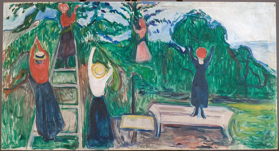 Mädchen, die Früchte pflücken (Friesische Linde) - Edvard Munch