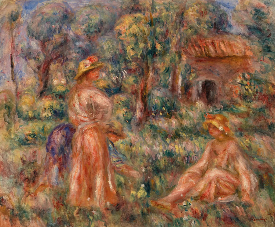 Mädchen in einer Landschaft (Junge Mädchen in einer Landschaft) - Pierre-Auguste Renoir
