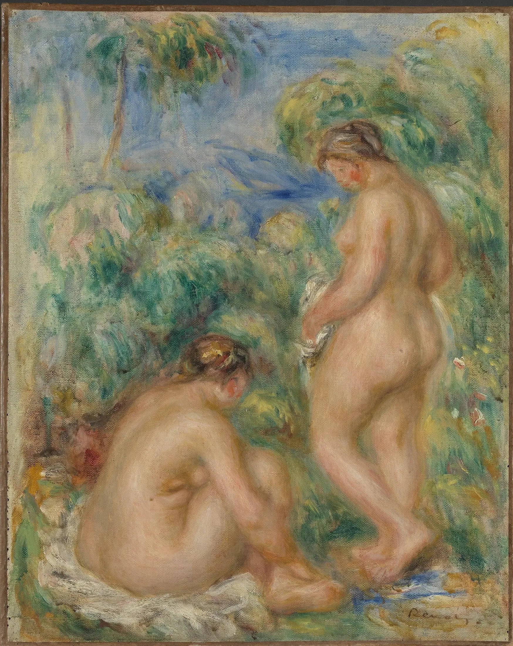 Filles de Badende - Pierre-Auguste Renoir image 1 reproduction de peinture à l’huile