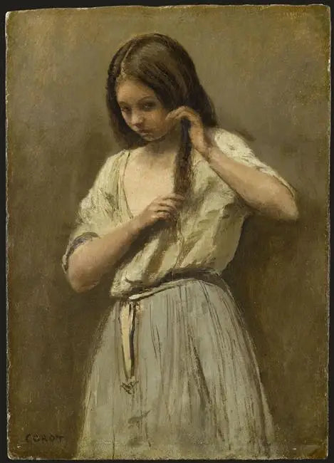 Mädchen bei ihrer Toilette - Jean-Baptiste Camille Corot