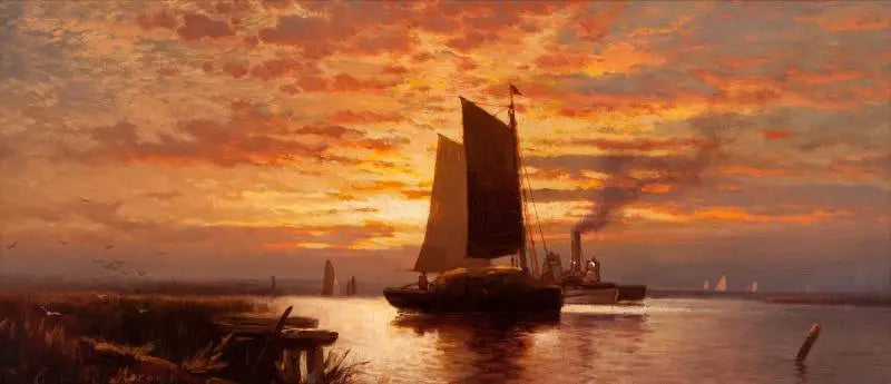 Ende des Tages, Hafen von New York - Edward Moran
