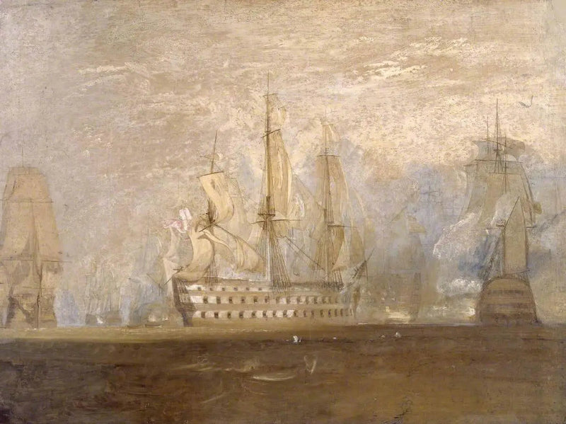 Erste Skizze für 'Die Schlacht von Trafalgar' - J. M. W. Turner