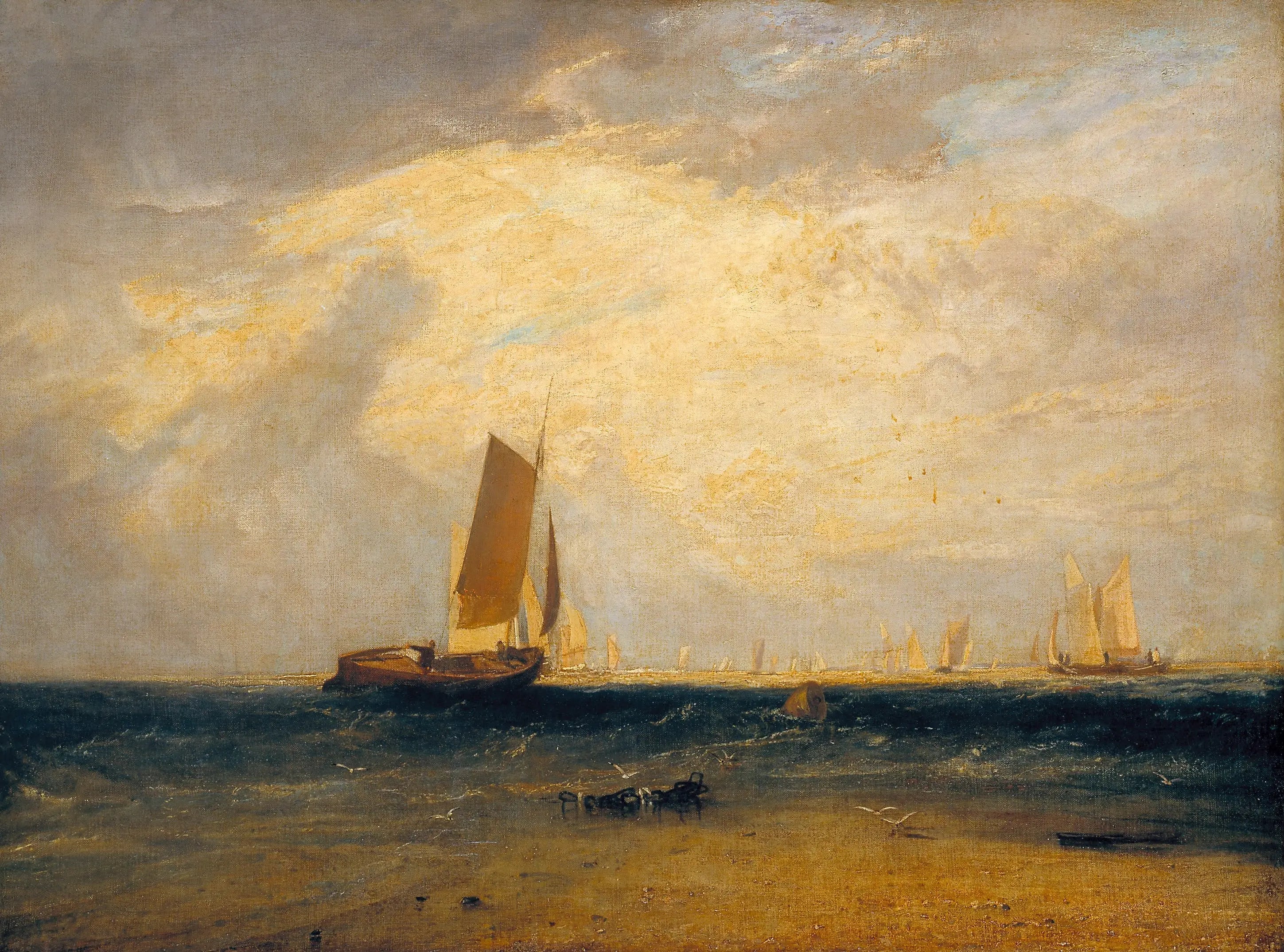Fishing upon the Blythe-Sand, Tide Setting In - J. M. W. Turner image 1 tableau peint à l’huile sur toile