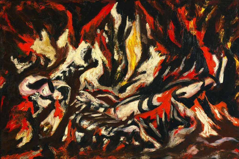 Flamme - Jackson Pollock image 1 copie peinte à la main à l’huile