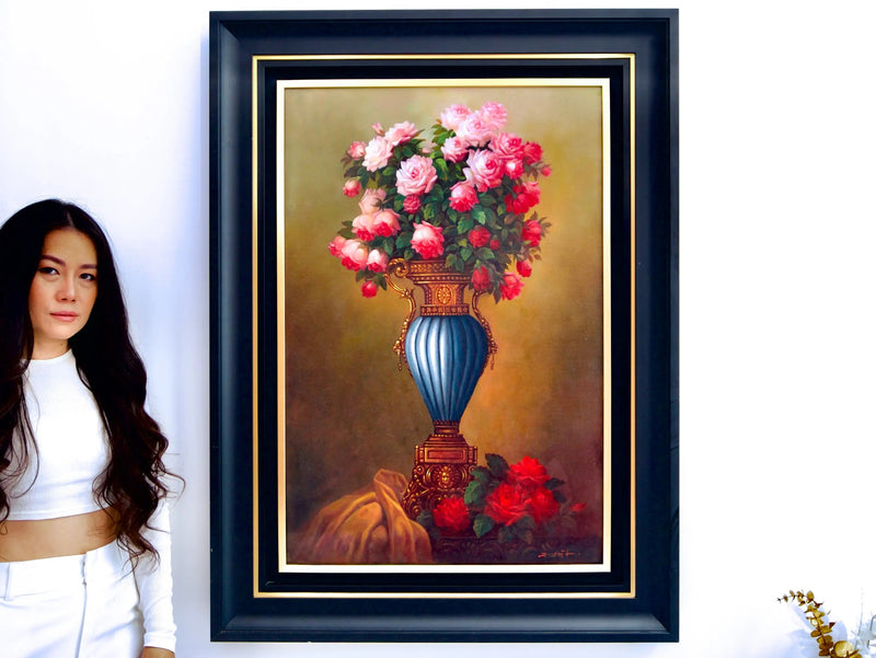 Blumen in einer antiken Vase | 60 x 90 cm