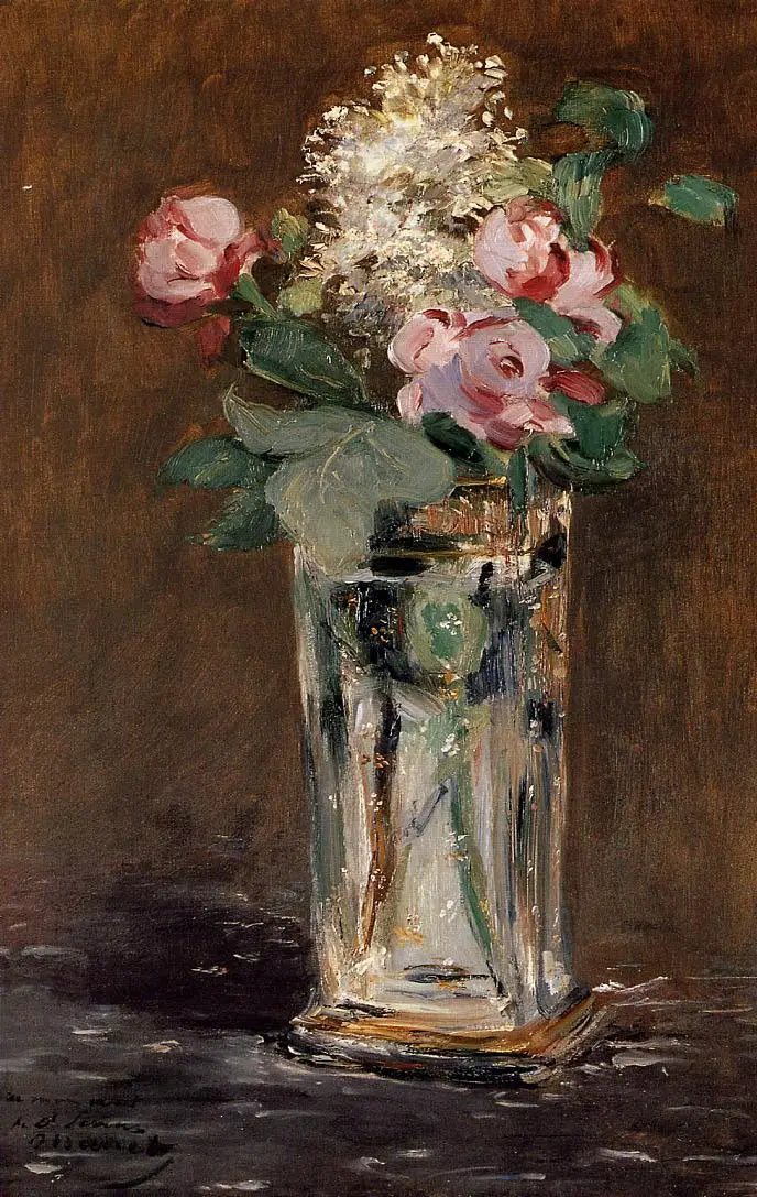Blumen in einer Kristallvase - Édouard Manet