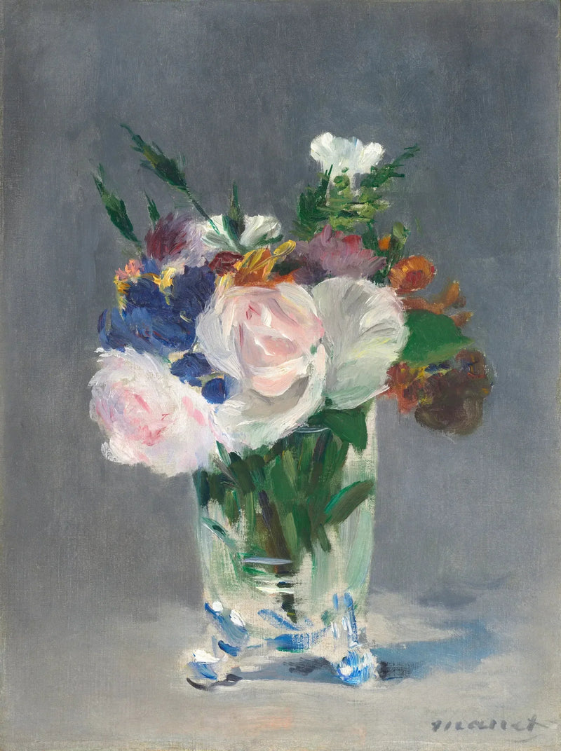 Blumen in einer Kristallvase - Édouard Manet