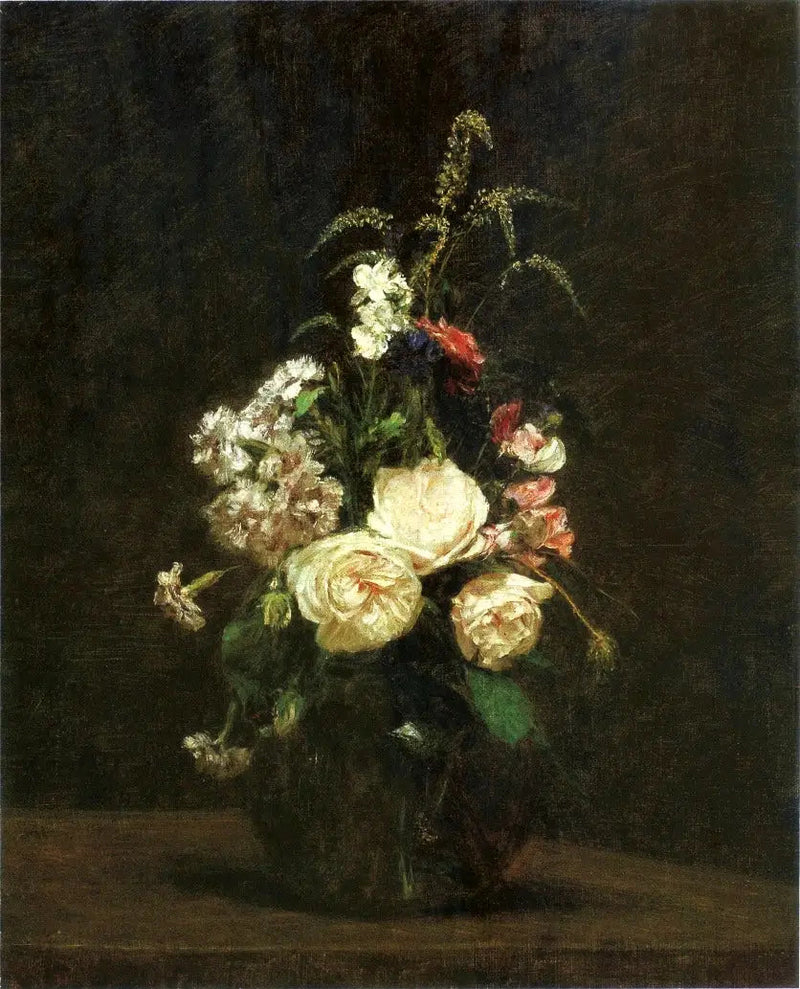 Blumen in einer Glasvase. - Henri Fantin-Latour