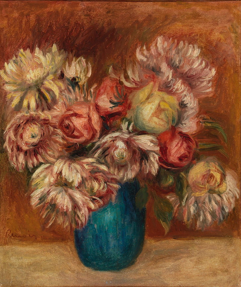 Blumen in einer grünen Vase - Pierre-Auguste Renoir