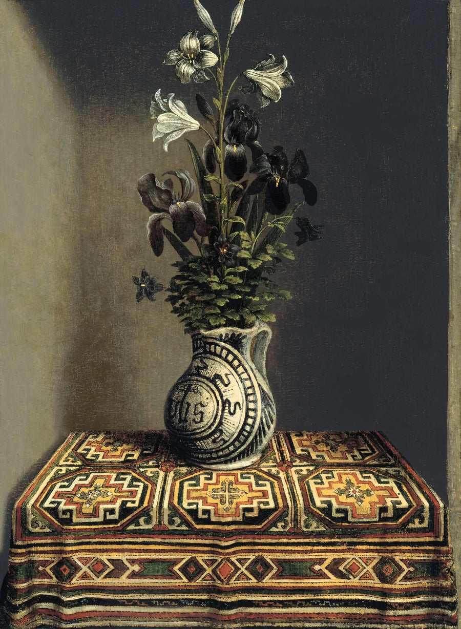 Blumen in einer Krüge (Rückseite) - Hans Memling