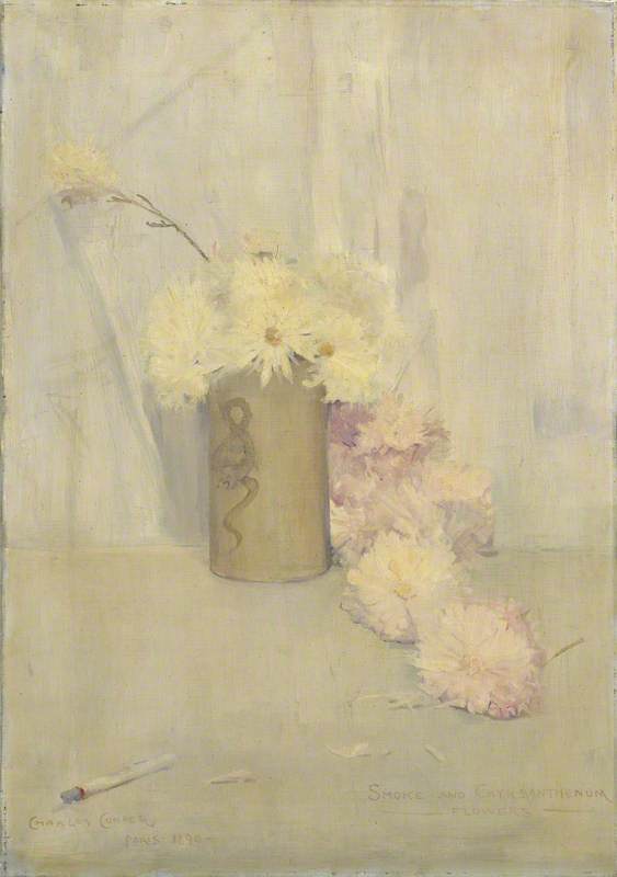 Rauch- und Chrysanthemenblumen - Charles Conder