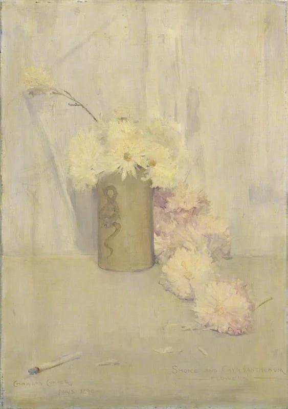 Rauch- und Chrysanthemenblumen - Charles Conder