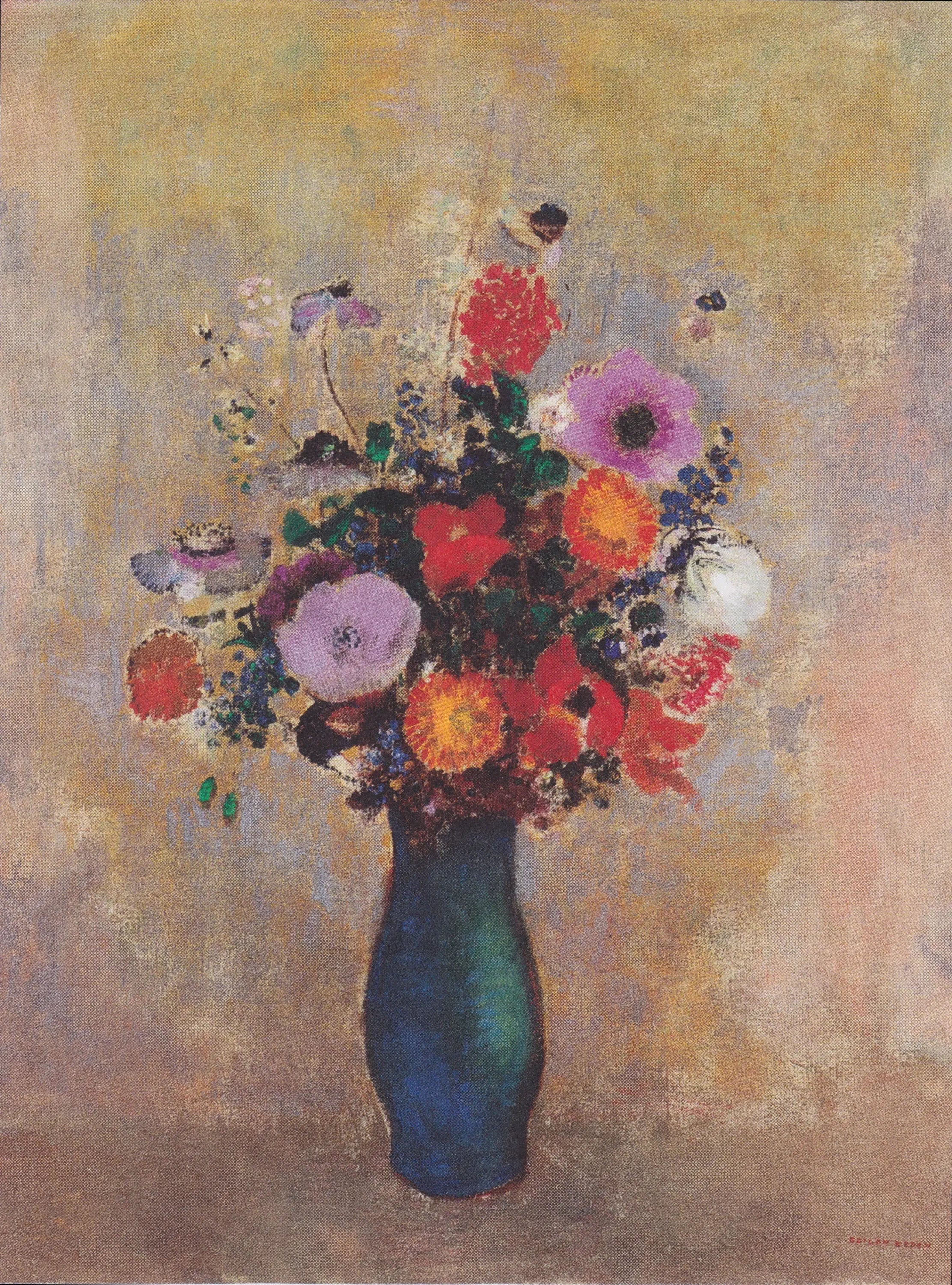 Fleurs des champs - Odilon Redon image 1 copie de tableau peinte à la main