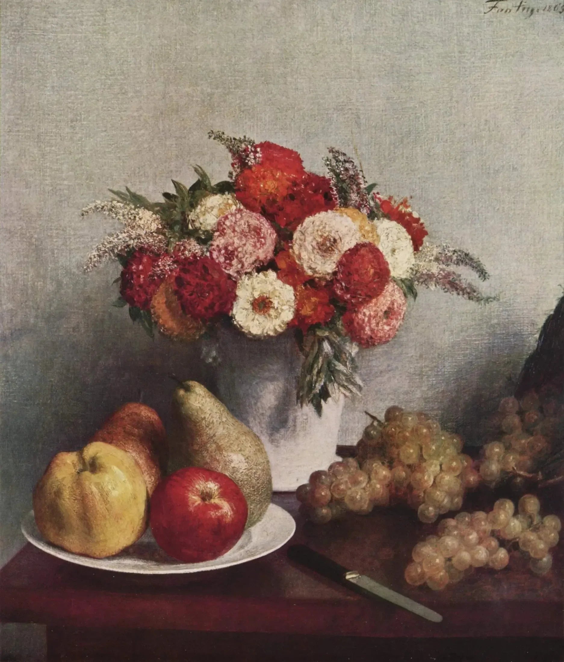 Fleurs et fruits - Henri Fantin-Latour image 1 copie de tableau peinte à la main