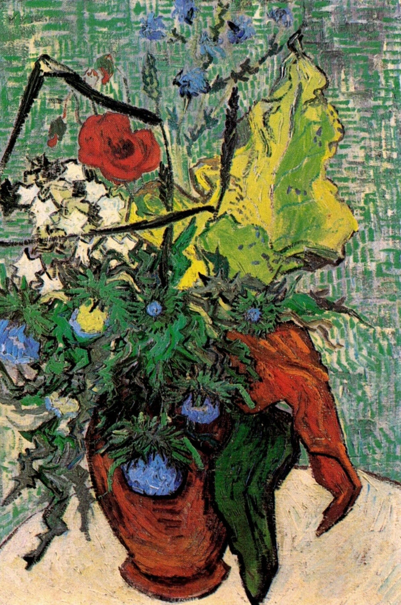 Wilde Blumen und Disteln in einer Vase - Vincent van Gogh