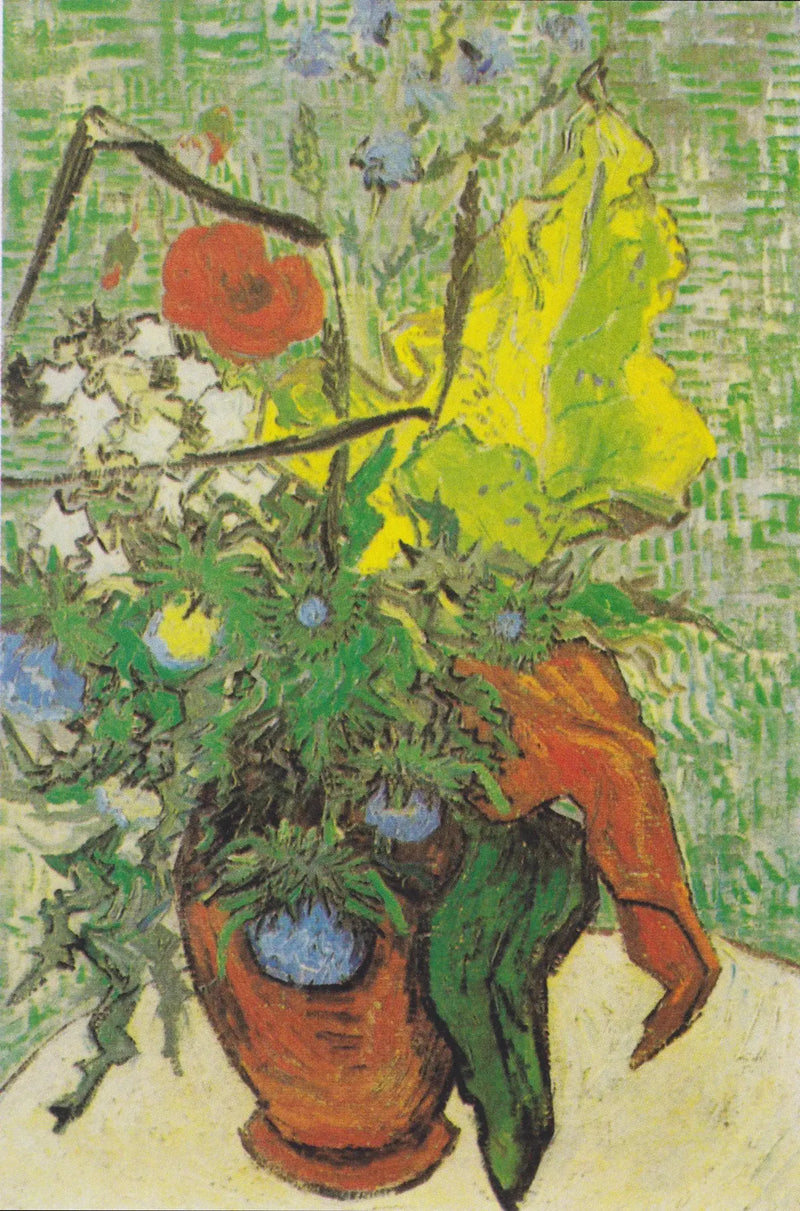 Wilde Blumen und Disteln in einer Vase - Vincent van Gogh