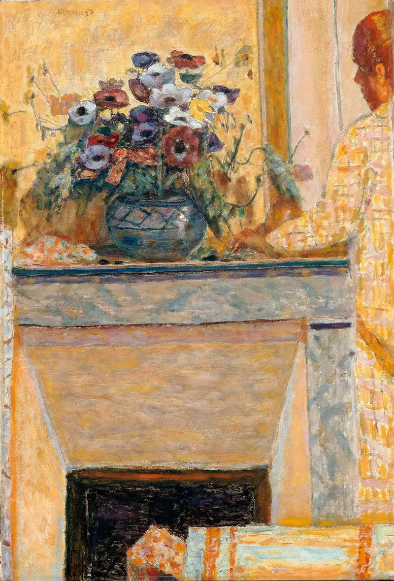 Blumen auf einem Kaminsims in Cannet - Pierre Bonnard