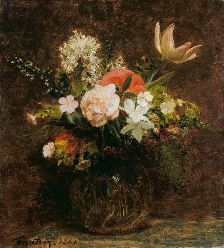 Blumen : Tulpen, Azaleen und Rosen - Henri Fantin-Latour