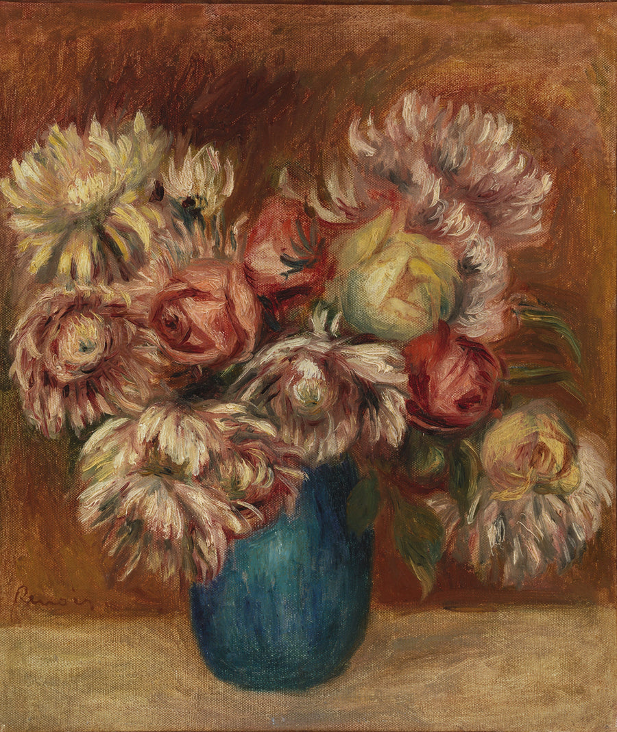 Blumen in einer grünen Vase - Pierre-Auguste Renoir