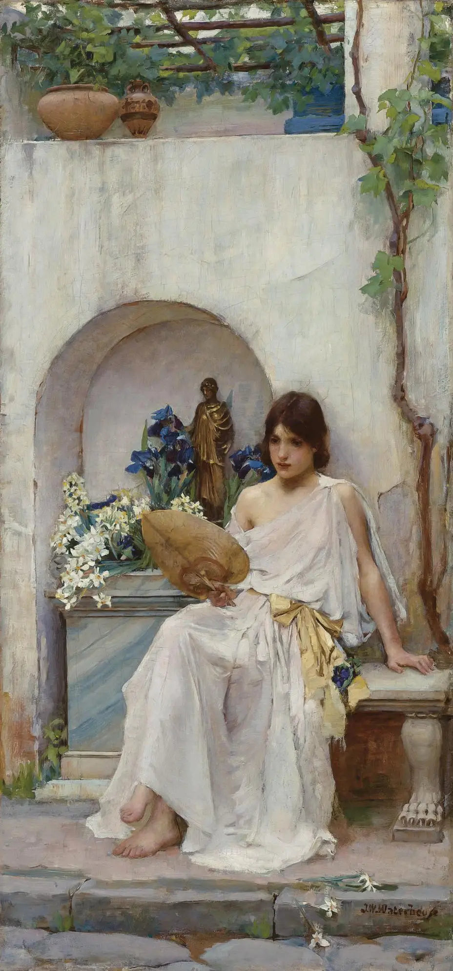 Flore - John William Waterhouse image 1 copie de tableau peinte à la main