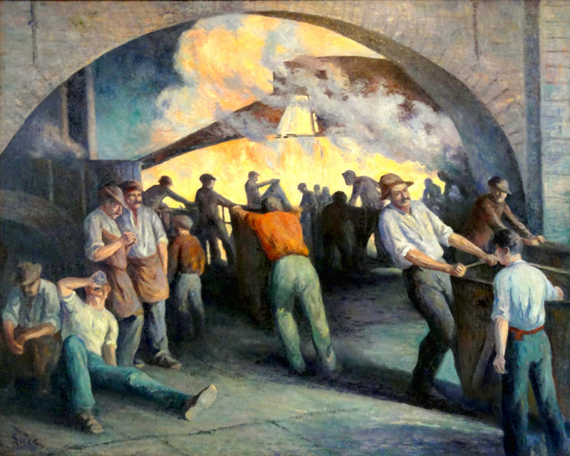 Gießerei in Charleroi, das Gießen - Maximilien Luce