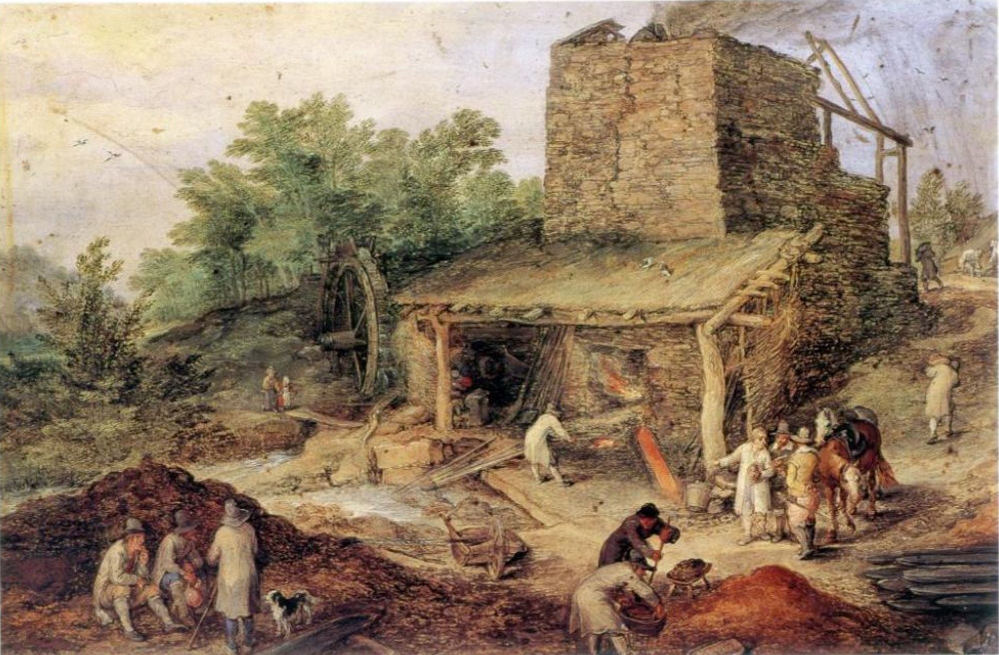 Fonderie dans les montagnes (Rome) - Jan Brueghel l'Ancien image 1 tableau peint à l’huile sur toile