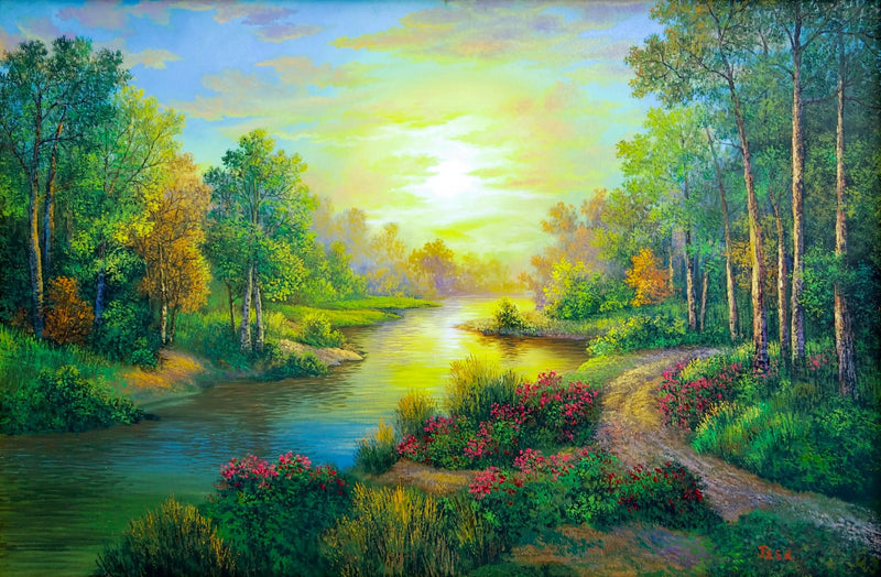 Wald und Flüsse  | 90 x 60 cm